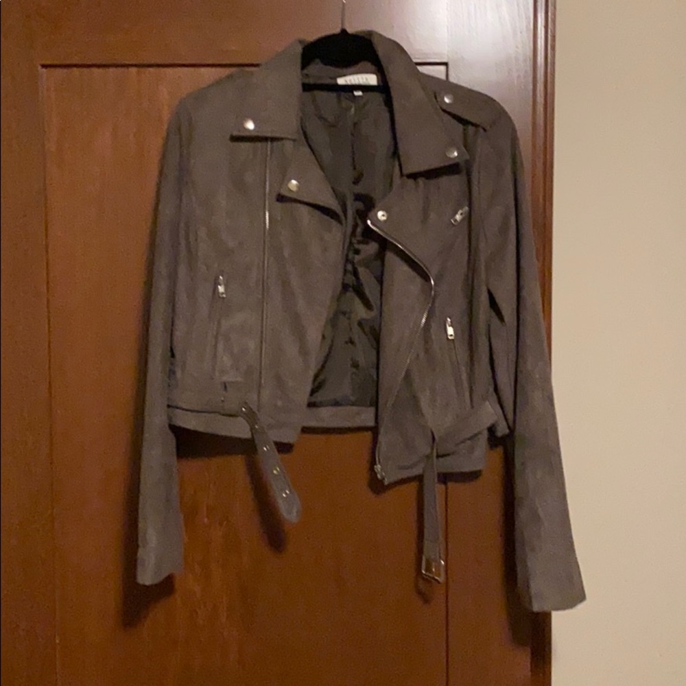 Suede jacket with cute buckle size L